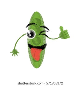 zucchini expressions silly face icon, vector illustration