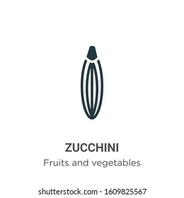 Zucchini glyph icon vector on white background. Flat vector zucchini icon symbol sign from modern fruits and vegetables collection for mobile concept and web apps design.