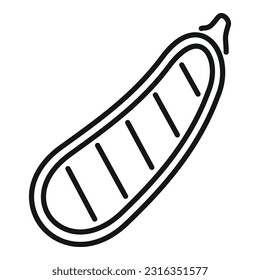 Zucchini grilled icon outline vector. Bbq grill. Food cook