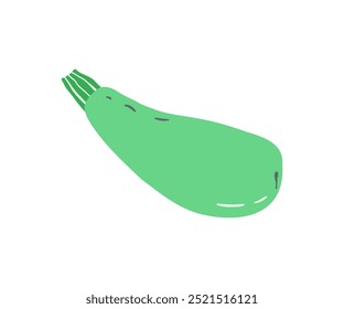 Calabacín dibujado a mano. Verduras, comida saludable. Ilustración vectorial en estilo plano.