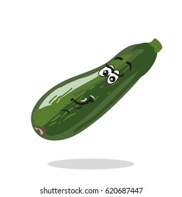 Zucchini happy cartoon character vector