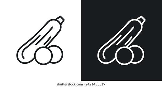 Zucchini Icon Designed in a Line Style on White Background.