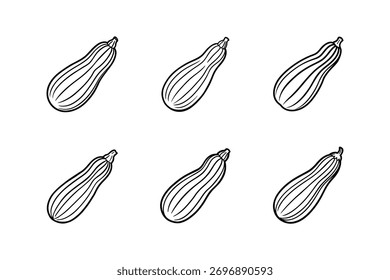 Zucchini-Symbol Linie Kunst Vektorgrafik