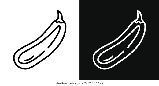 Zucchini Icon Set. Vector Illustration