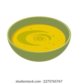 Zucchini puree soup. Vector illustration on a white background