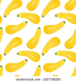 Zucchini seamless pattern isolated on white background. Vector illustration. Best for textile, wrapping paper.