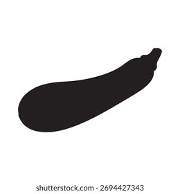 Diseño de ilustración plana de Vector de silueta de calabacín.