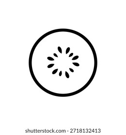 Diseño de ilustración plana de Vector de contorno de icono de rebanada de calabacín.
