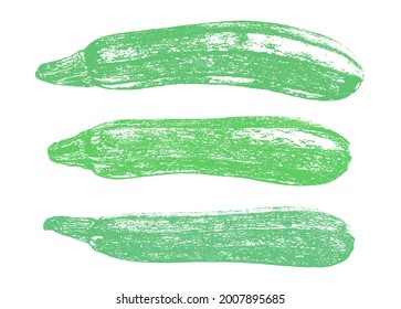 Zucchini squash grunge set. Squash abstract vector collection. Organic fresh vegetables. Gardening, culinary, farmers market.