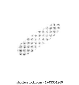The zucchini symbol filled with black dots. Pointillism style. Vector illustration on white background