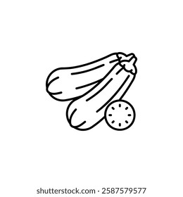 zucchini vector icon. Vegetable icon line style. perfect use for logo, presentation, website, and more. modern icon design outline style