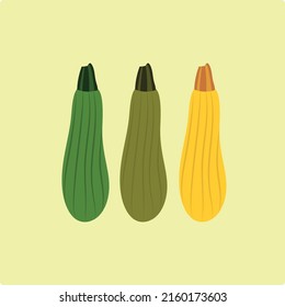 Calabacín de la colección o zucchini aislados en segundo plano
