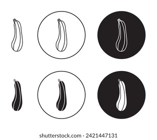 Zucchini Vector Illustration Set. Fresh Summer Zucchini Vegetable Sign Suitable for Apps and Websites UI Design Style.