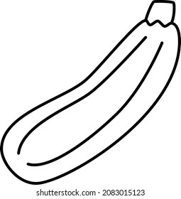 Contorno de vectores de icono vegetal de Zucchini