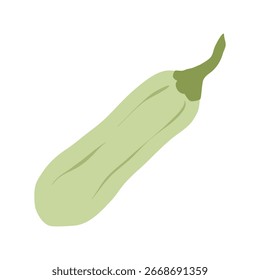 Zucchini pflanzliche Vektorgrafik. Grüner Squash im einfachen Cartoon-Stil. Handgezeichnetes frisches grünes Zucchini Bio-Gemüse. Herbst-Zucchini-Ernte. Vegetarisches Pflanzenfutter auf weißem Hintergrund.