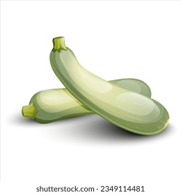 Carácter vector zucchinis sobre fondo blanco