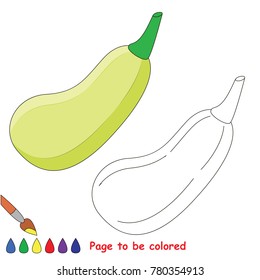 Zuccini Vegetable to be colored, the coloring book for preschool kids with easy educational gaming level.