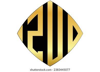 ZUD, ZU, UD, Logo. Abstraktes Logo für Anfangsbuchstaben eines Monogrammes