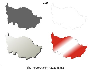 Zug blank detailed outline map set - vector version