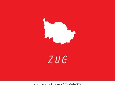 Zug canton outline map Switzerland state region country