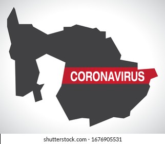 Kantonskarte Zug SWITZERLAND mit Coronavirus-Warngrafik