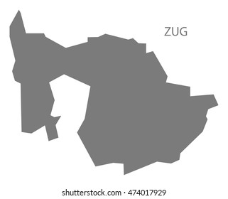 Zug Switzerland Map grey