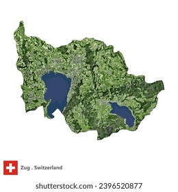 Zug,Canton of Switzerland Topographic Map (EPS)