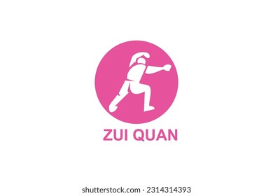 zui quan or "Drunken boxing "  sport vector line icon. sportsman, fighting stance. sport pictogram illustration.