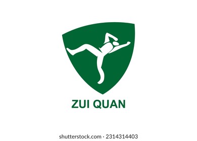 zui quan or "Drunken boxing "  sport vector line icon. sportsman, fighting stance. sport pictogram illustration.