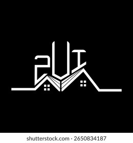 ZUI Real State logo design, ZUI logotipo simples e moderno. ZUI design de alfabeto luxuoso  