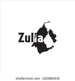 Zulia map and black lettering design on white background