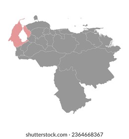 Zulia state map, administrative division of Venezuela.
