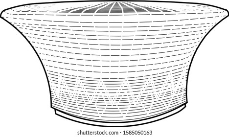 Zulu headdress with geometric detail, line work
