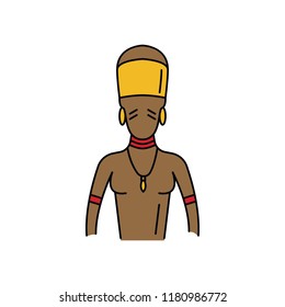 Zulu man icon. Cartoon zulu man vector icon for web design isolated on white background