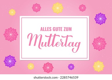 Zum Muttertag Kalligrafie-Banner. Glücklicher Muttertag auf Deutsch. Vektorvorlage für Typografie-Poster, Grußkarte, Einladung, etc.