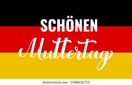 Zum Muttertag Typografie-Poster. Glücklicher Muttertag auf Deutsch. Vektorvorlage für Grußkarten, Banner, Einladung, Aufkleber usw.