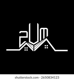ZUM Real State logo design, ZUM simple and modern logo. ZUM luxurious alphabet design  