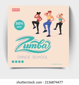 Escuela de danza Zumba , diseño de medios sociales