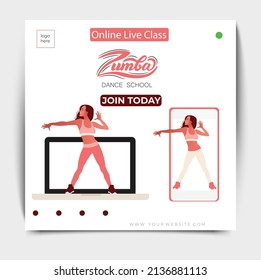 Zumba Online Live Class , Poster For Socal Media