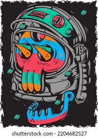 zumbi skeleton with helmet colorful