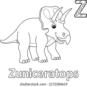 Zuniceratops Alphabet Dinosaur ABC Coloring Page Z