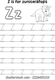 Zuniceratops Dino Tracing Letter ABC Coloring Z