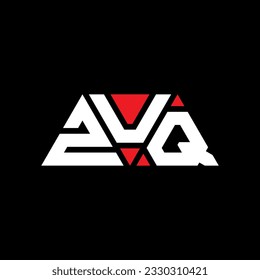 ZÜQ Dreieck-Buchstaben Logo Design mit Dreieck-Form. ZÜQ Dreieck Logo Design Monogramm. ZÜQ Dreieck-Vektorlogo-Vorlage mit roter Farbe. ZUQ Dreieckslogo Einfach, elegant und luxuriös.