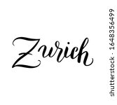 Zurich calligraphy text icon. Travel agency typography banner. Souvenir, magnet, t-shirt, poster design. Vector eps 10.