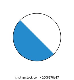 Zurich Canton flag circle vector button in the Switzerland in Western Europe