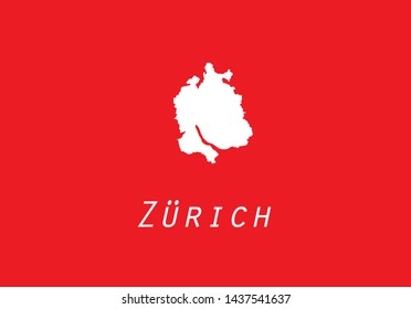 Zurich canton outline map Switzerland state country region