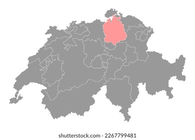 Zurich map, Cantons of Switzerland. Vector illustration.