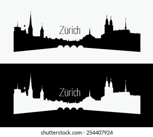 Zurich skyline, Switzerland  - vector illustration 