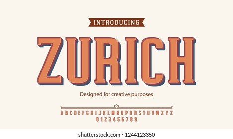 Zurich typeface.For labels and different type designs