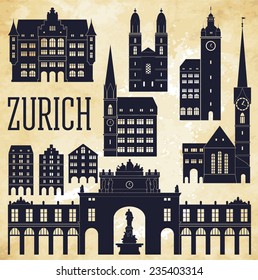 Zurich. Vector illustration
